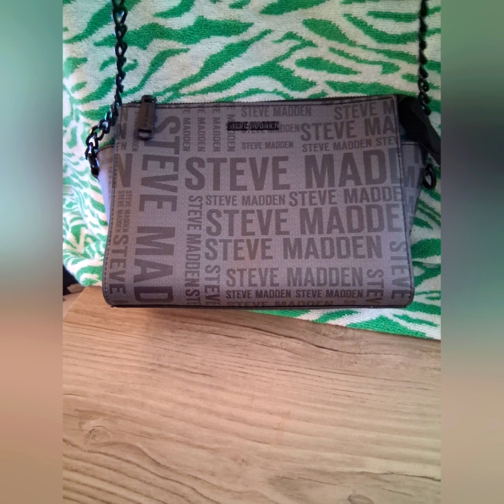 Steve Madden Black and Gray Cross BODY Bag